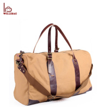 Vintage Genuine Leather Gym Duffle Bag Men Travel Duffel Bag